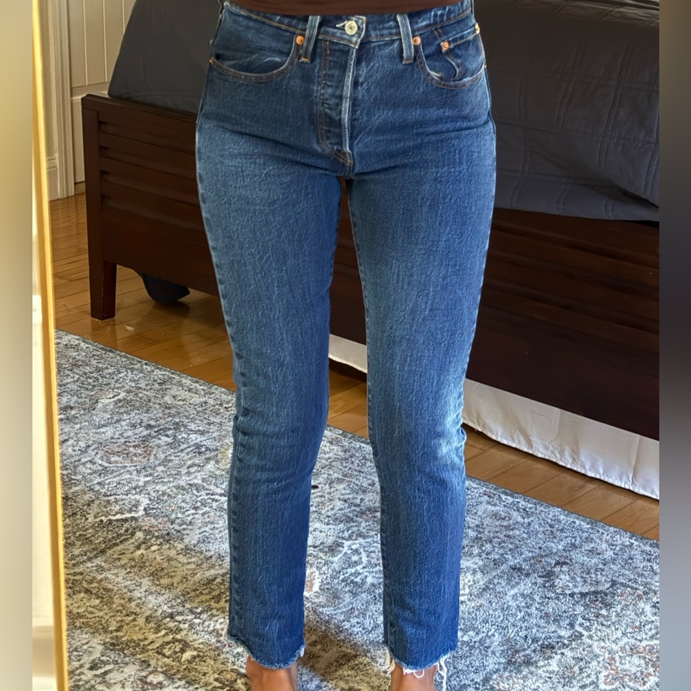 Levi 501 Blue Straight Denim Jeans